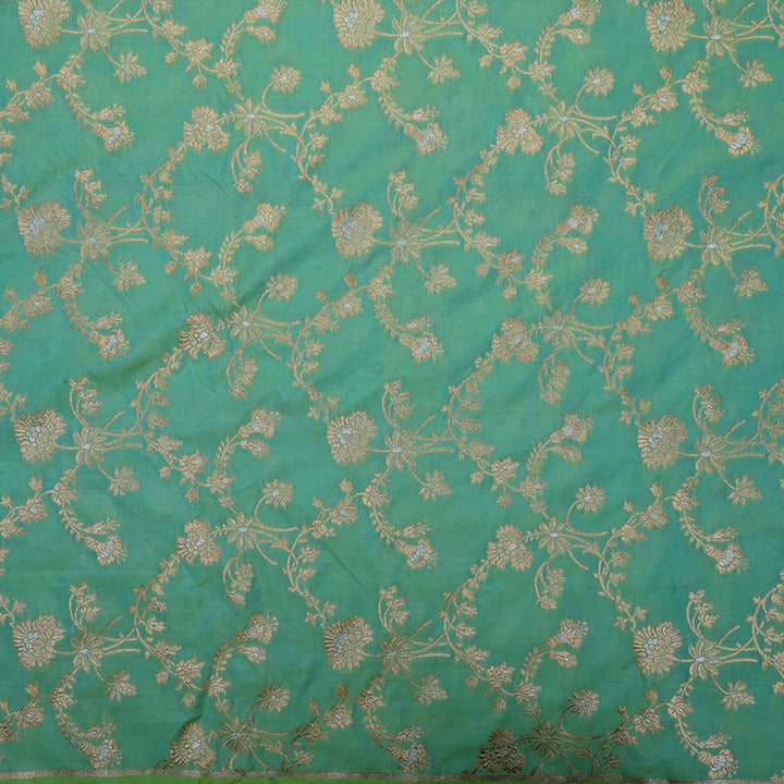 Paolo Veronese Green Banarasi Silk Fabric