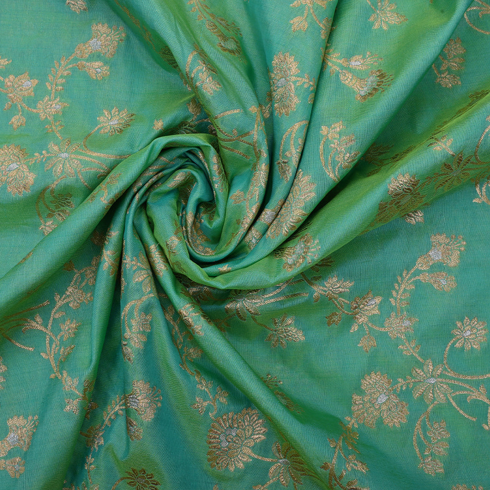 Paolo Veronese Green Banarasi Silk Fabric