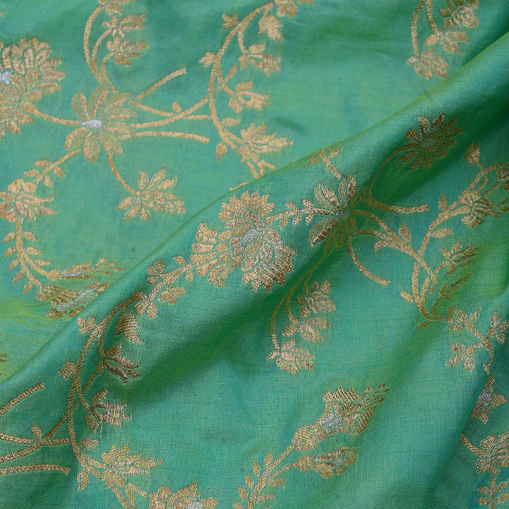 Paolo Veronese Green Banarasi Silk Fabric