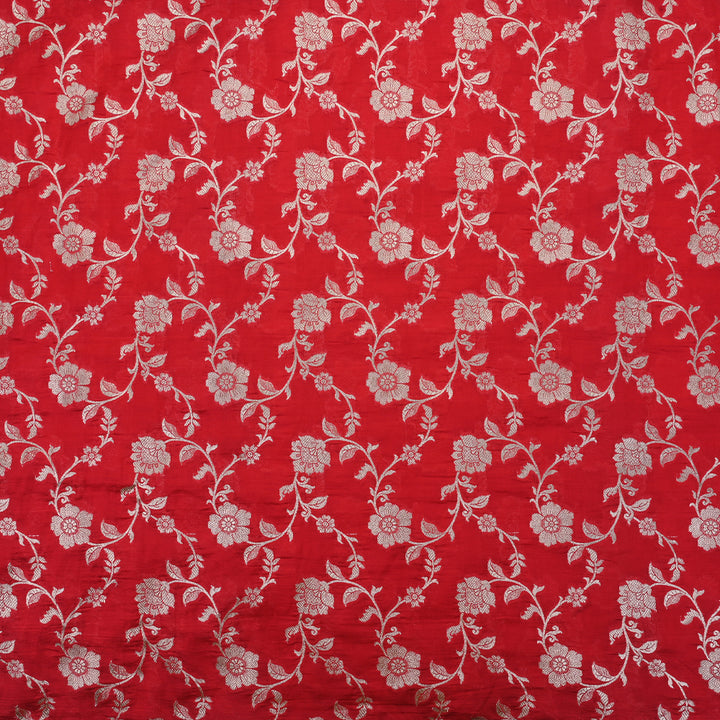 Persian Red Banarasi Silk Fabric