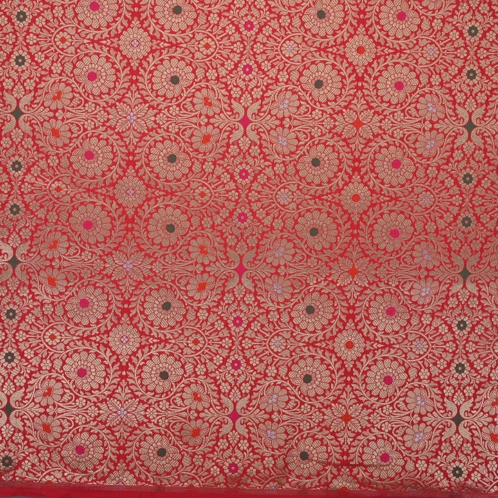 Imperial Red Banarasi Silk Fabric