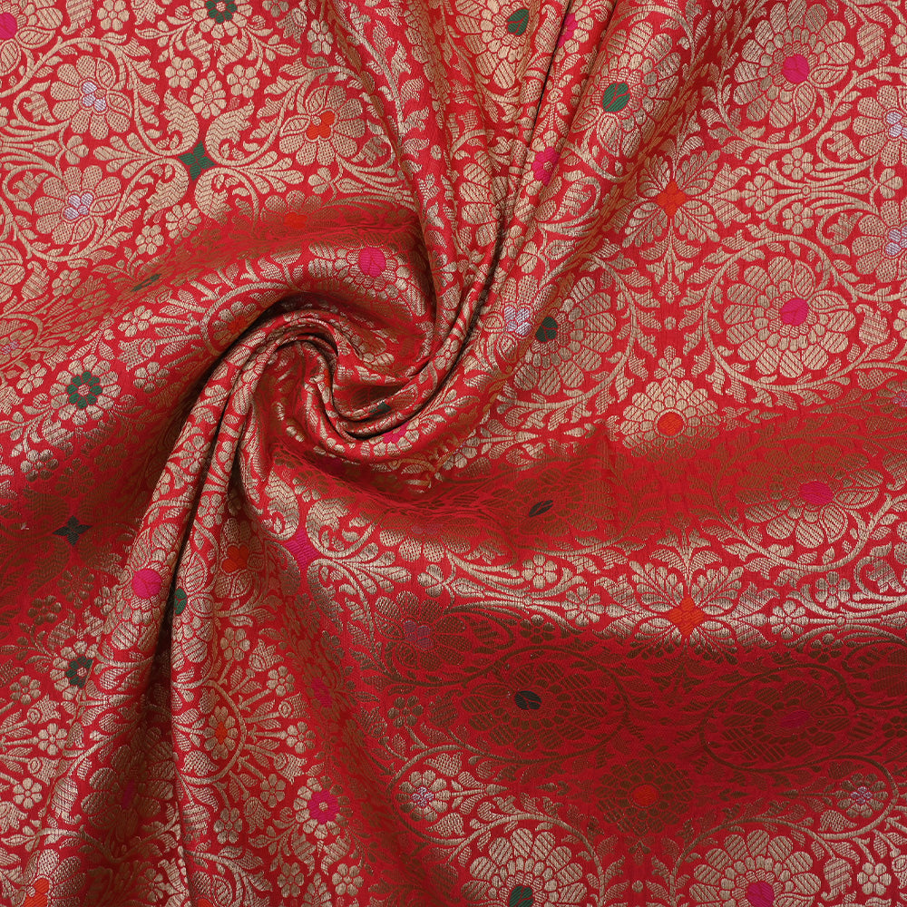 Imperial Red Banarasi Silk Fabric