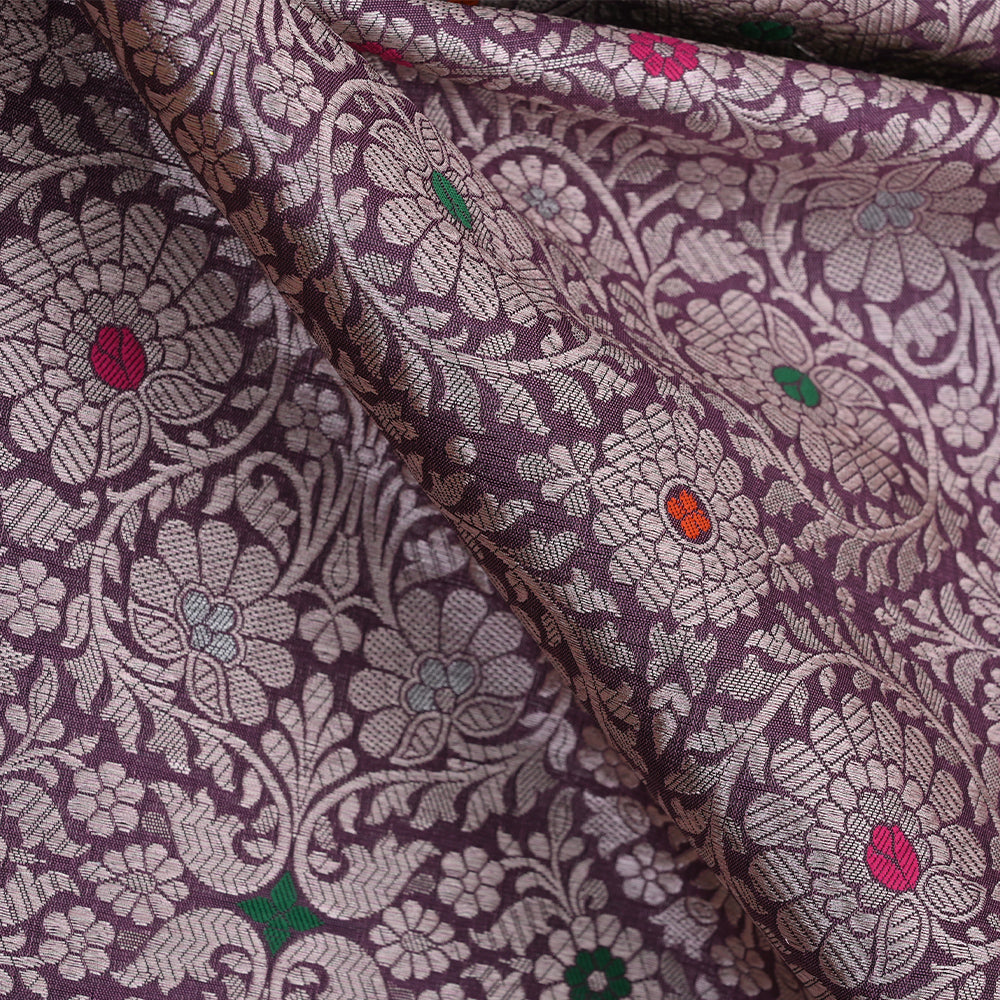 Mountbatten Pink Banarasi Silk Fabric