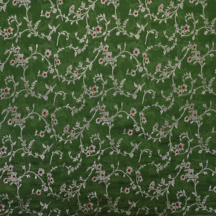 Mughal Green Banarasi Silk Fabric