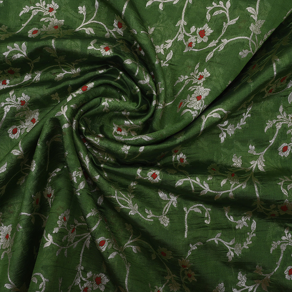 Mughal Green Banarasi Silk Fabric