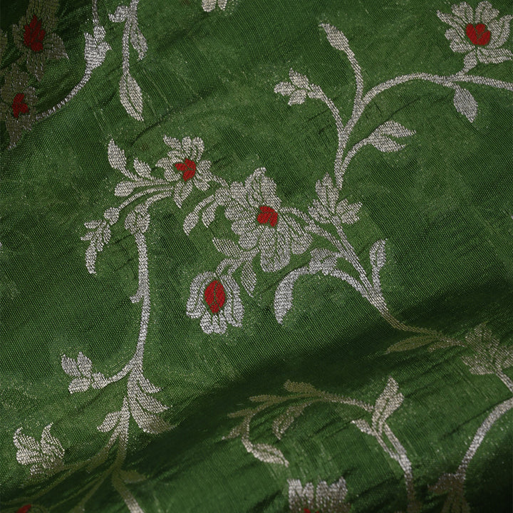 Mughal Green Banarasi Silk Fabric