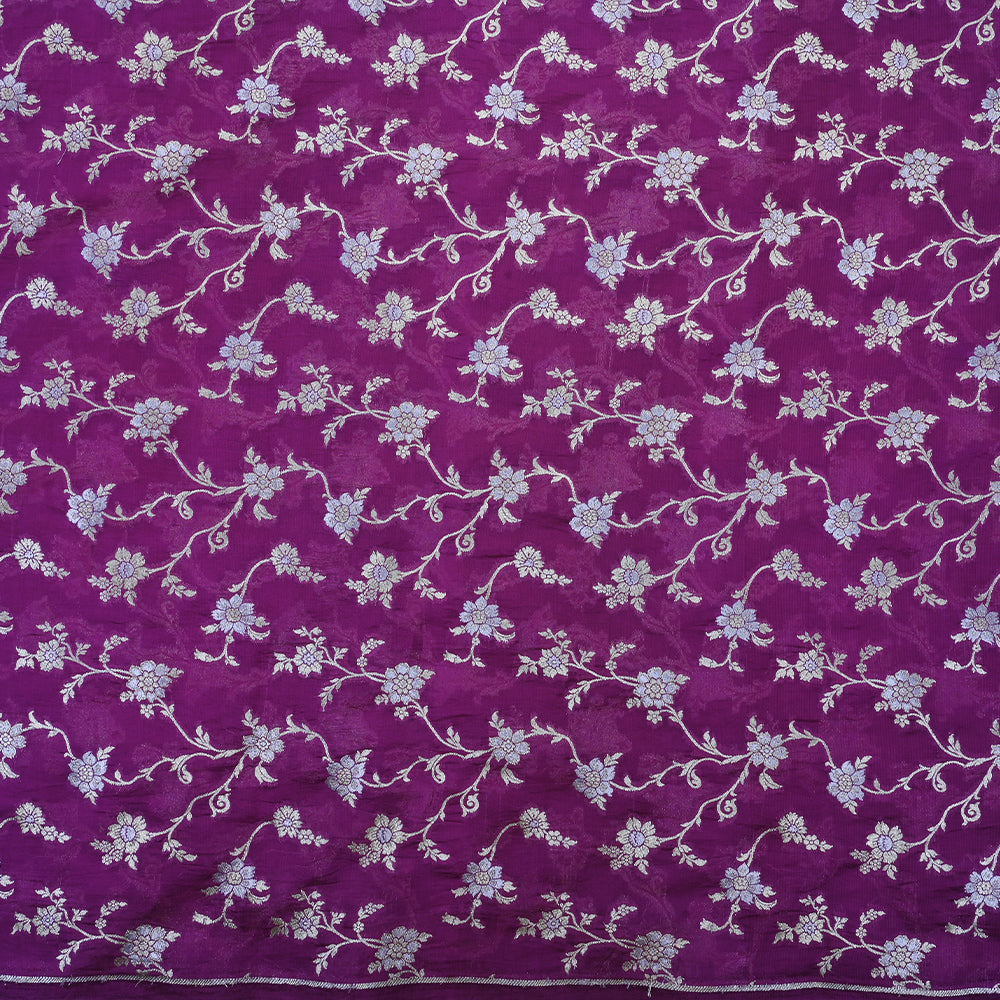 Deep Purple Banarasi Silk Fabric