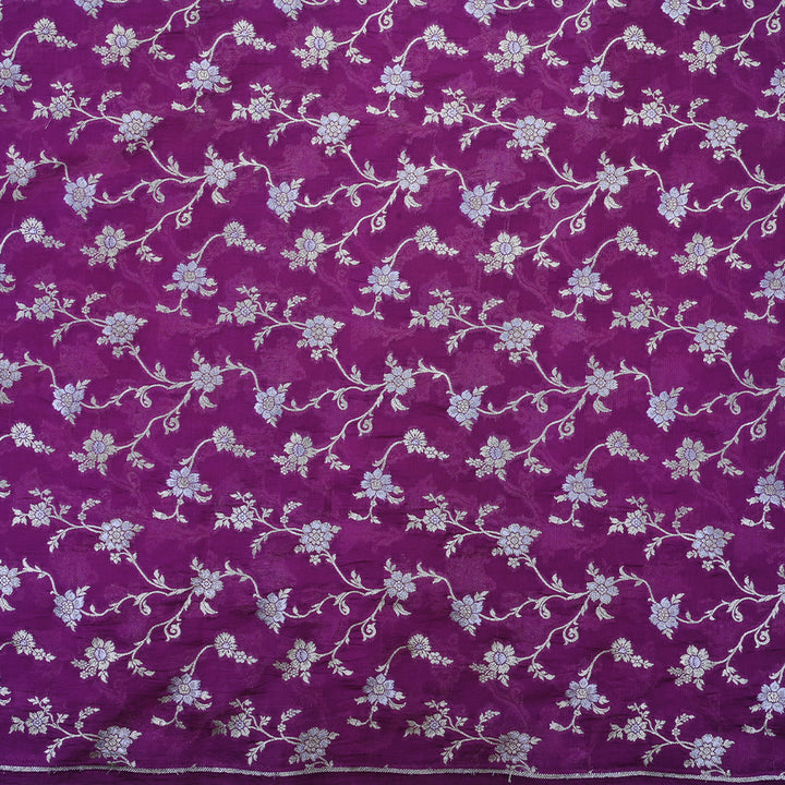 Deep Purple Banarasi Silk Fabric