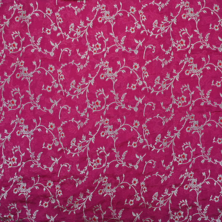 Steel Pink Banarasi Silk Fabric