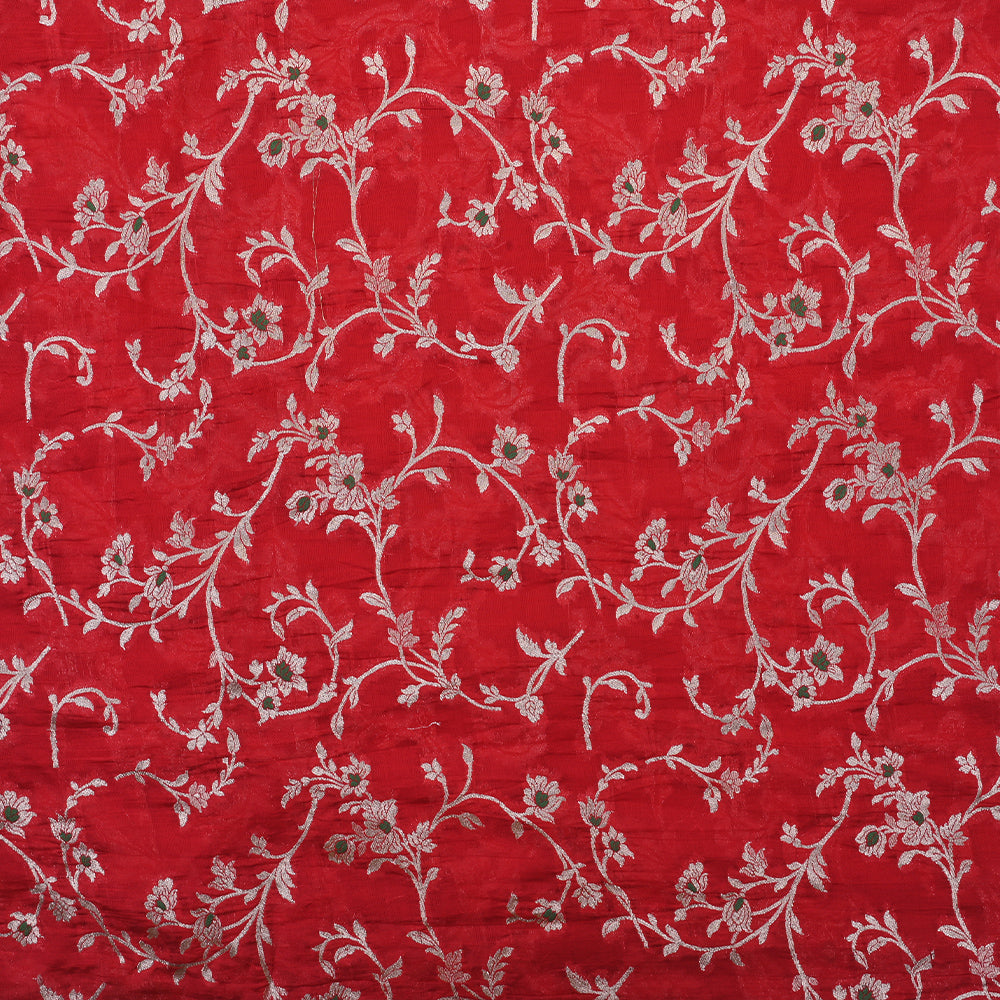 Alizarin Crimson Banarasi Silk Fabric