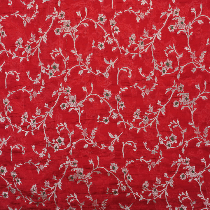 Alizarin Crimson Banarasi Silk Fabric