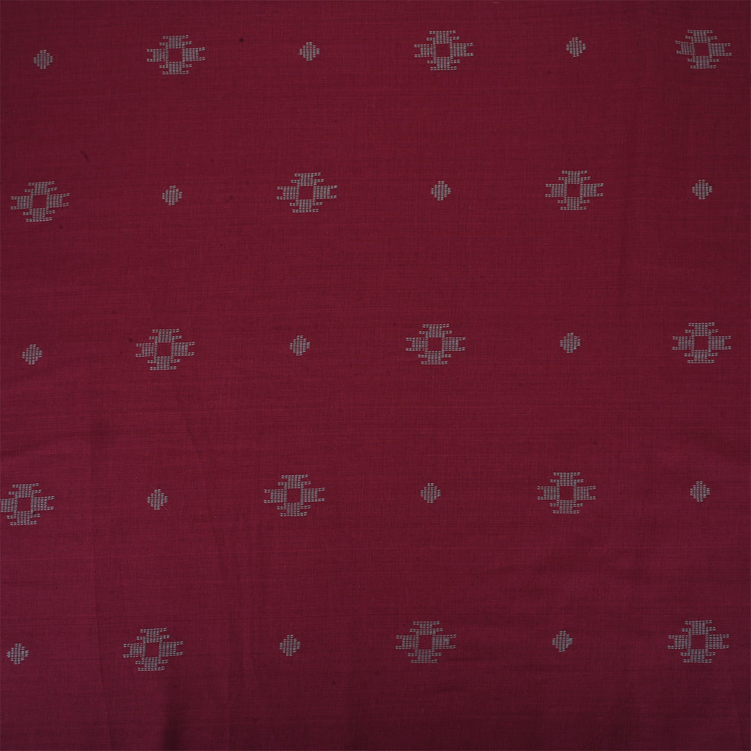 Maroon Butti Traditional Cotton Fabric