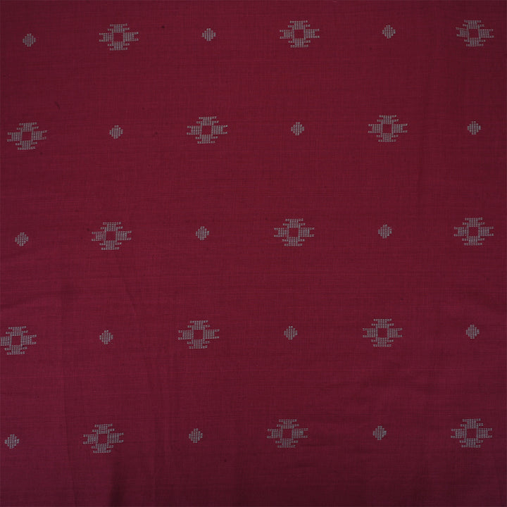 Maroon Butti Traditional Cotton Fabric