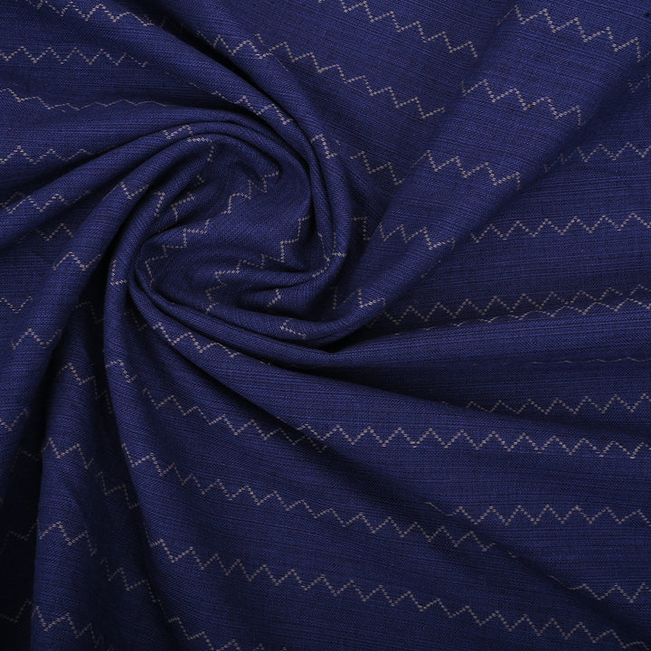 Dark Sapphire Blue Traditional Cotton Fabric