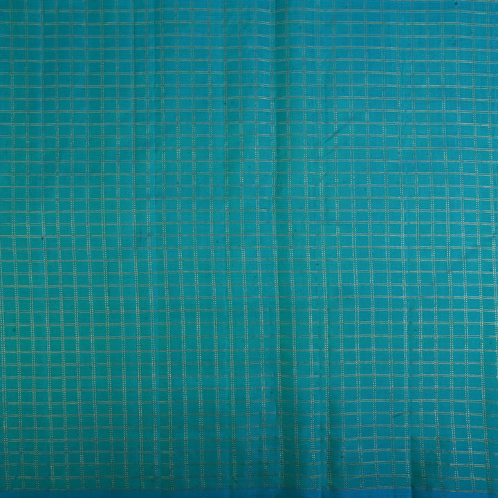 Bright Paris Green Kanjivaram Silk Handloom Fabric