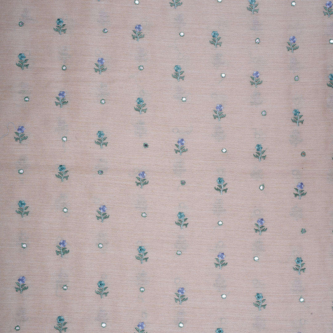 Half White Moonga Embroidery Fabric