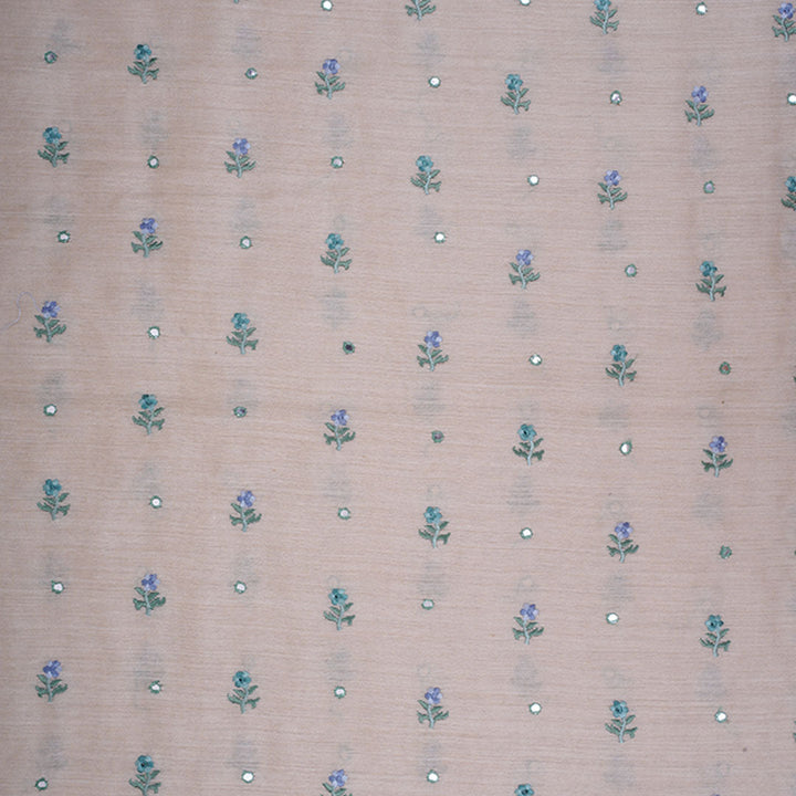 Half White Moonga Embroidery Fabric