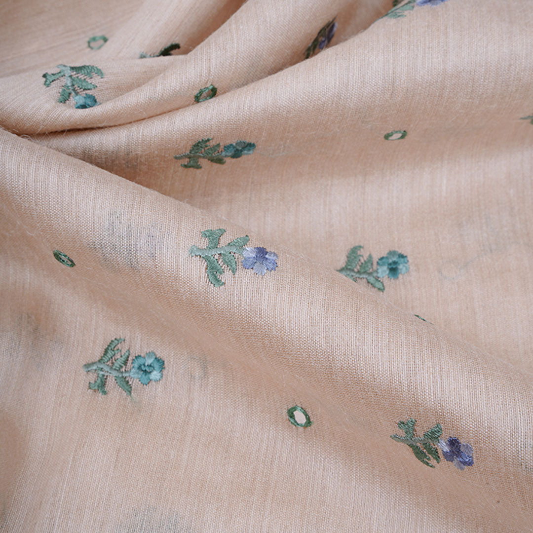 Half White Moonga Embroidery Fabric