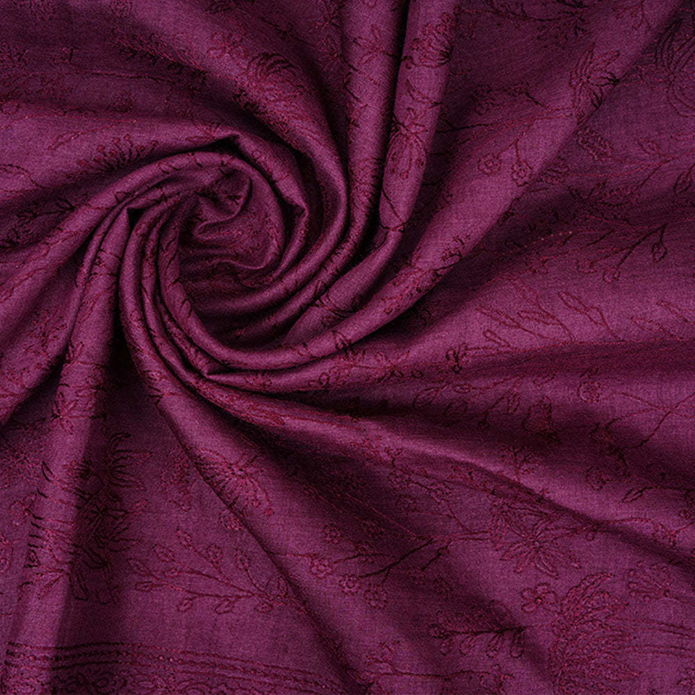 Tyrian Purple Moonga Embroidery Fabric