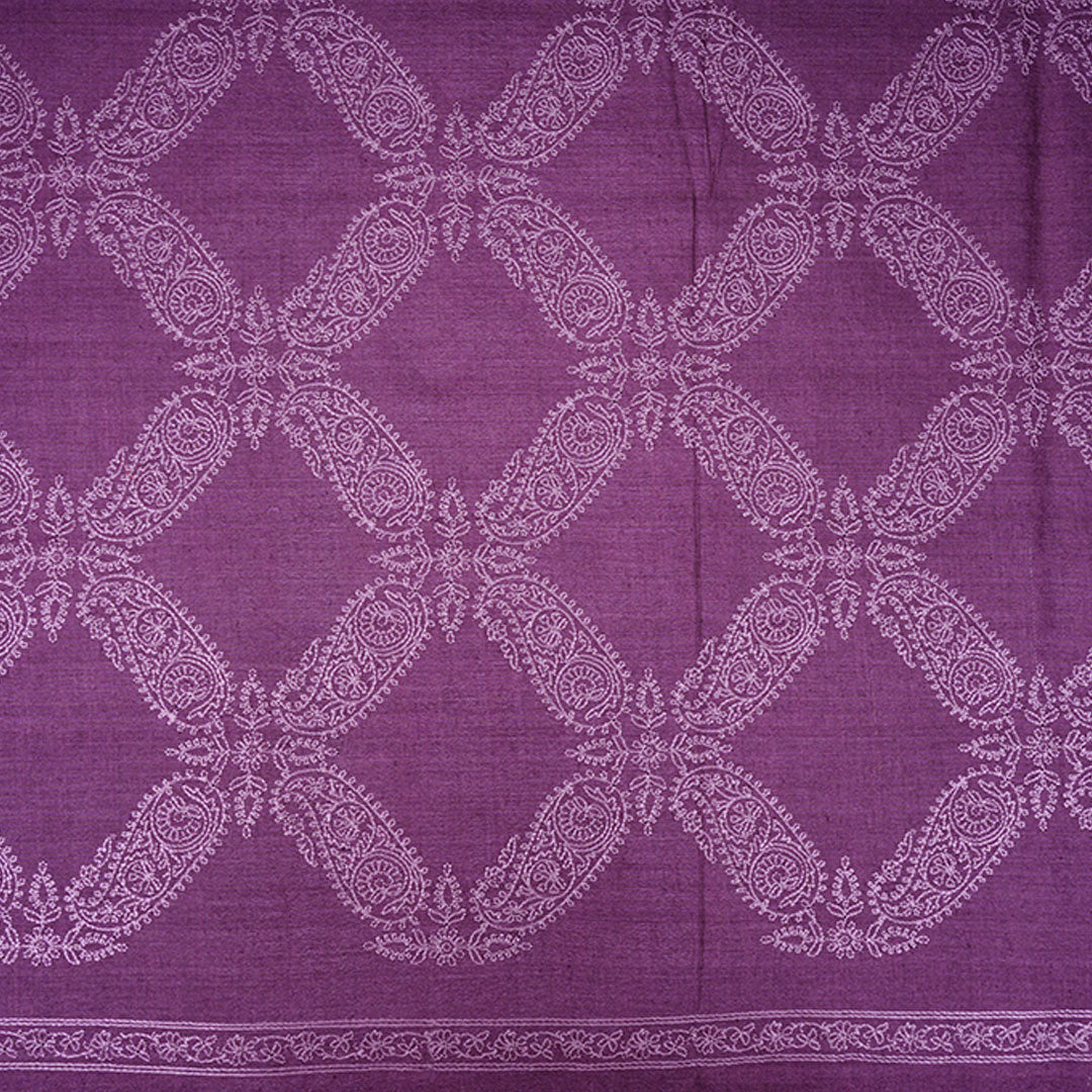 Razzmic Berry Purple Moonga Embroidery Fabric