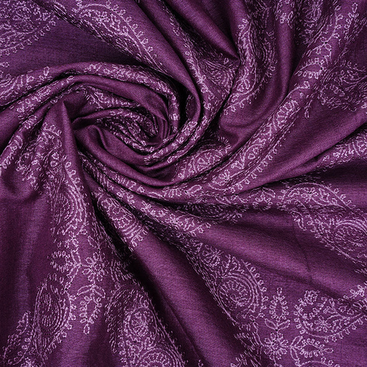 Razzmic Berry Purple Moonga Embroidery Fabric