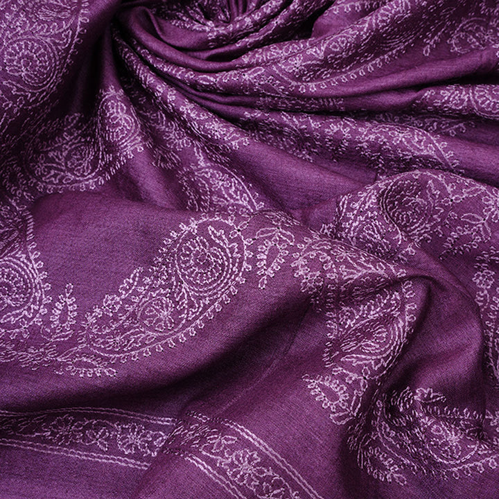 Razzmic Berry Purple Moonga Embroidery Fabric