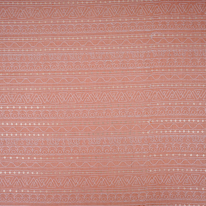 Pastel Peach Moonga Embroidery Fabric