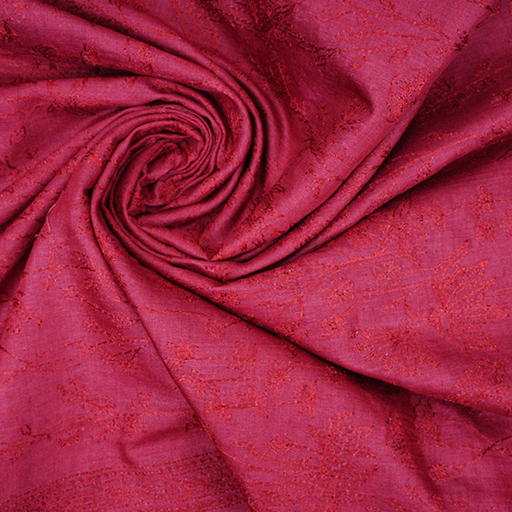 Magenta Pink Moonga Embroidery Fabric