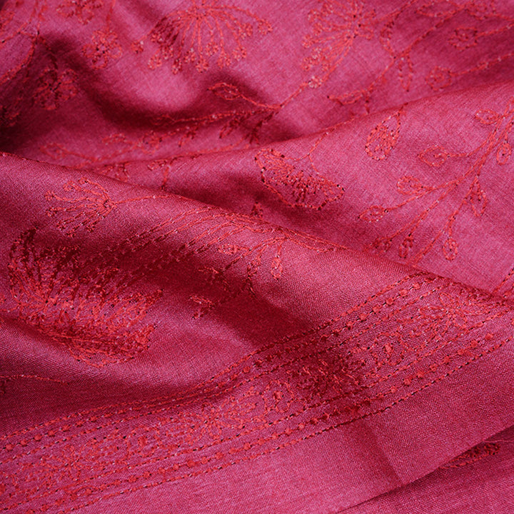 Magenta Pink Moonga Embroidery Fabric