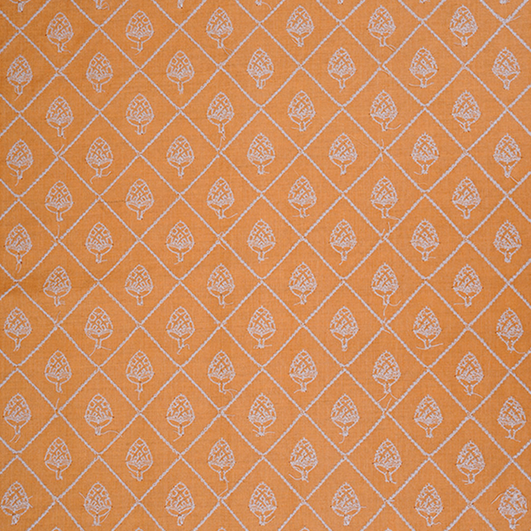 Yellow Orange Moonga Embroidery Fabric