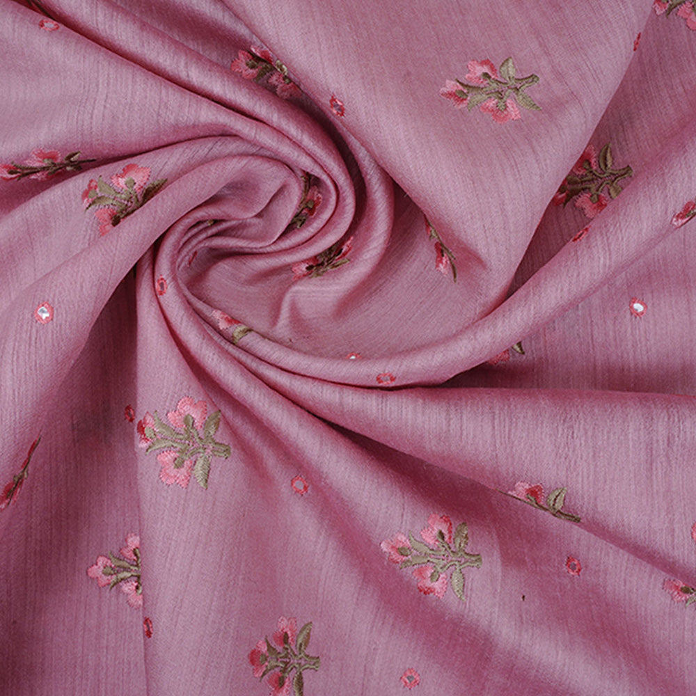 Silvery Pink Moonga Embroidery Fabric