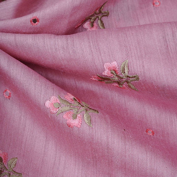 Silvery Pink Moonga Embroidery Fabric