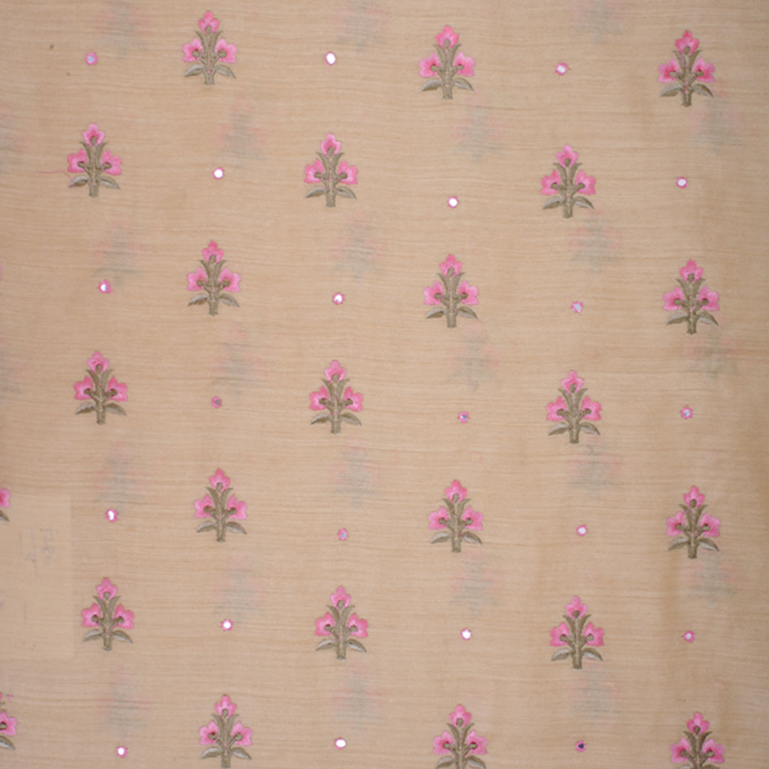 Champagne Brown Moonga Embroidery Fabric