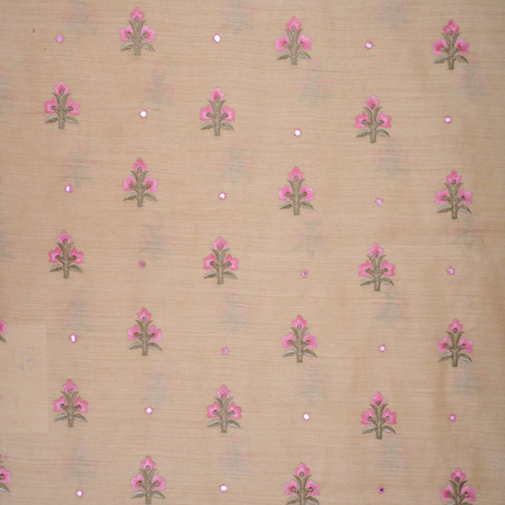 Champagne Brown Moonga Embroidery Fabric