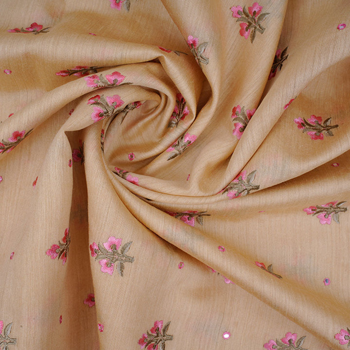 Champagne Brown Moonga Embroidery Fabric