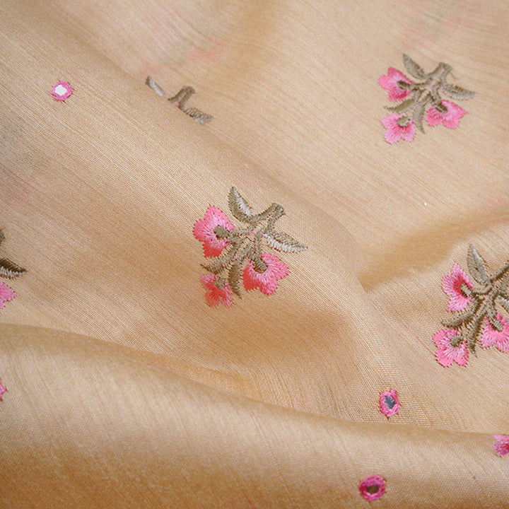 Champagne Brown Moonga Embroidery Fabric