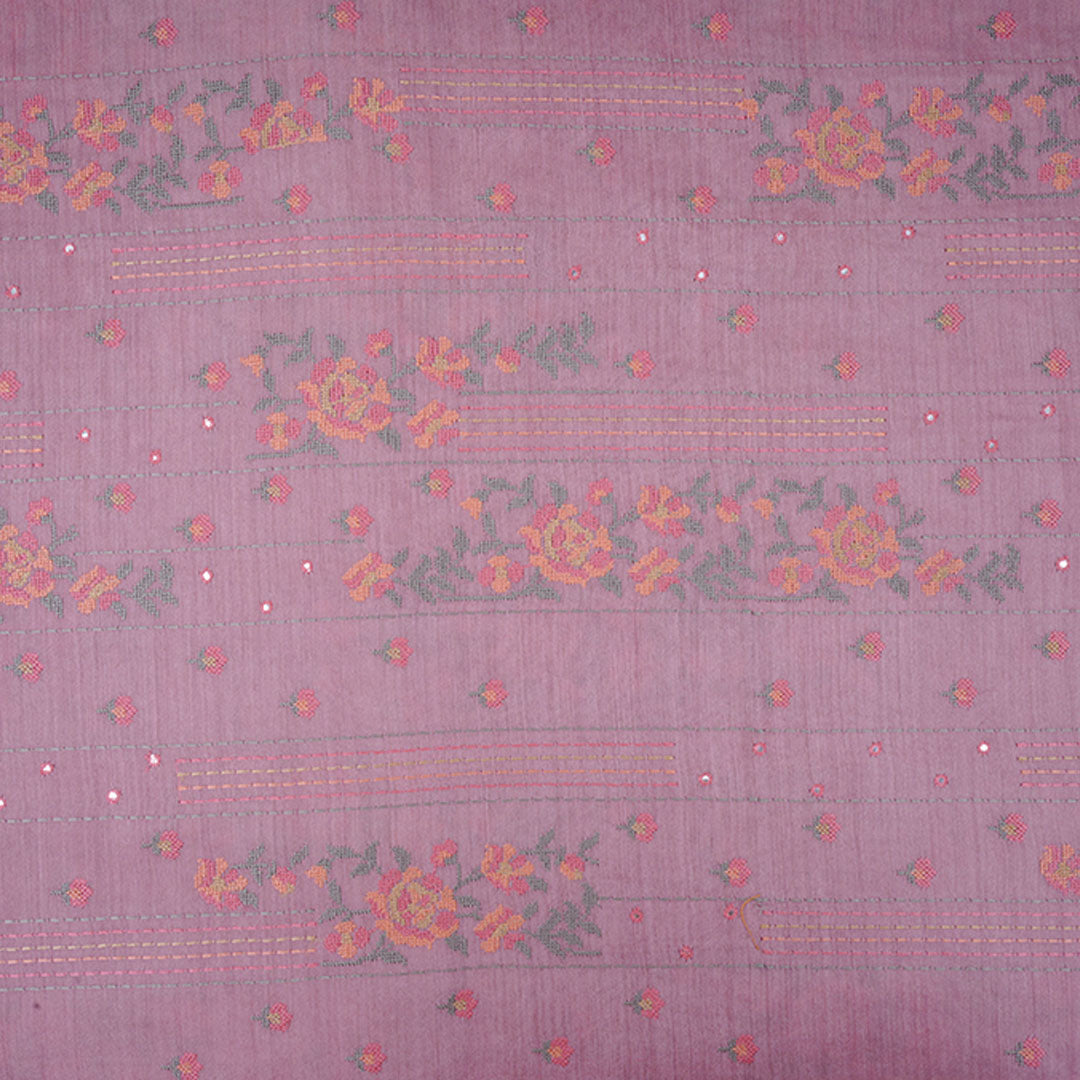 Valentine Pink Moonga Embroidery Fabric