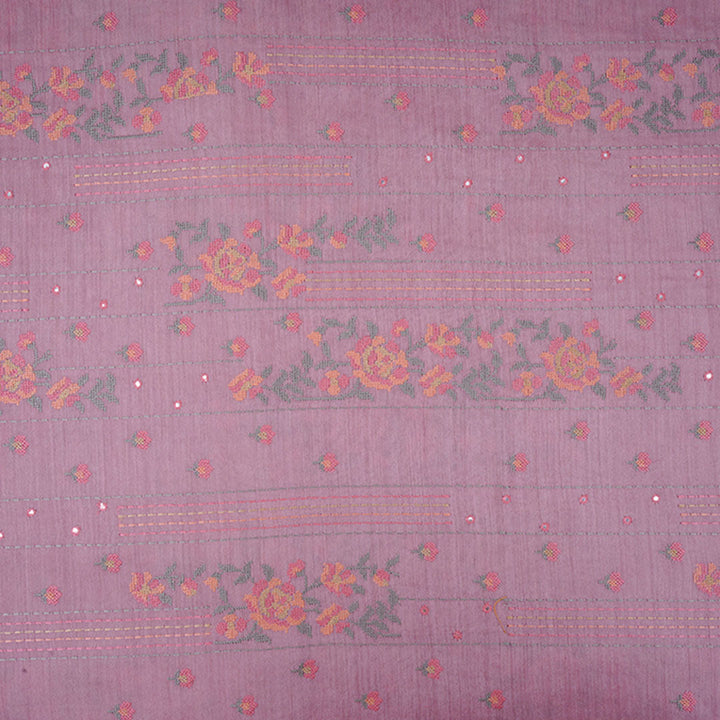 Valentine Pink Moonga Embroidery Fabric