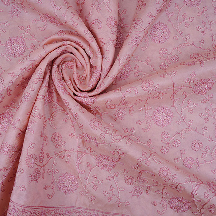 Spanish Pink Moonga Embroidery Fabric