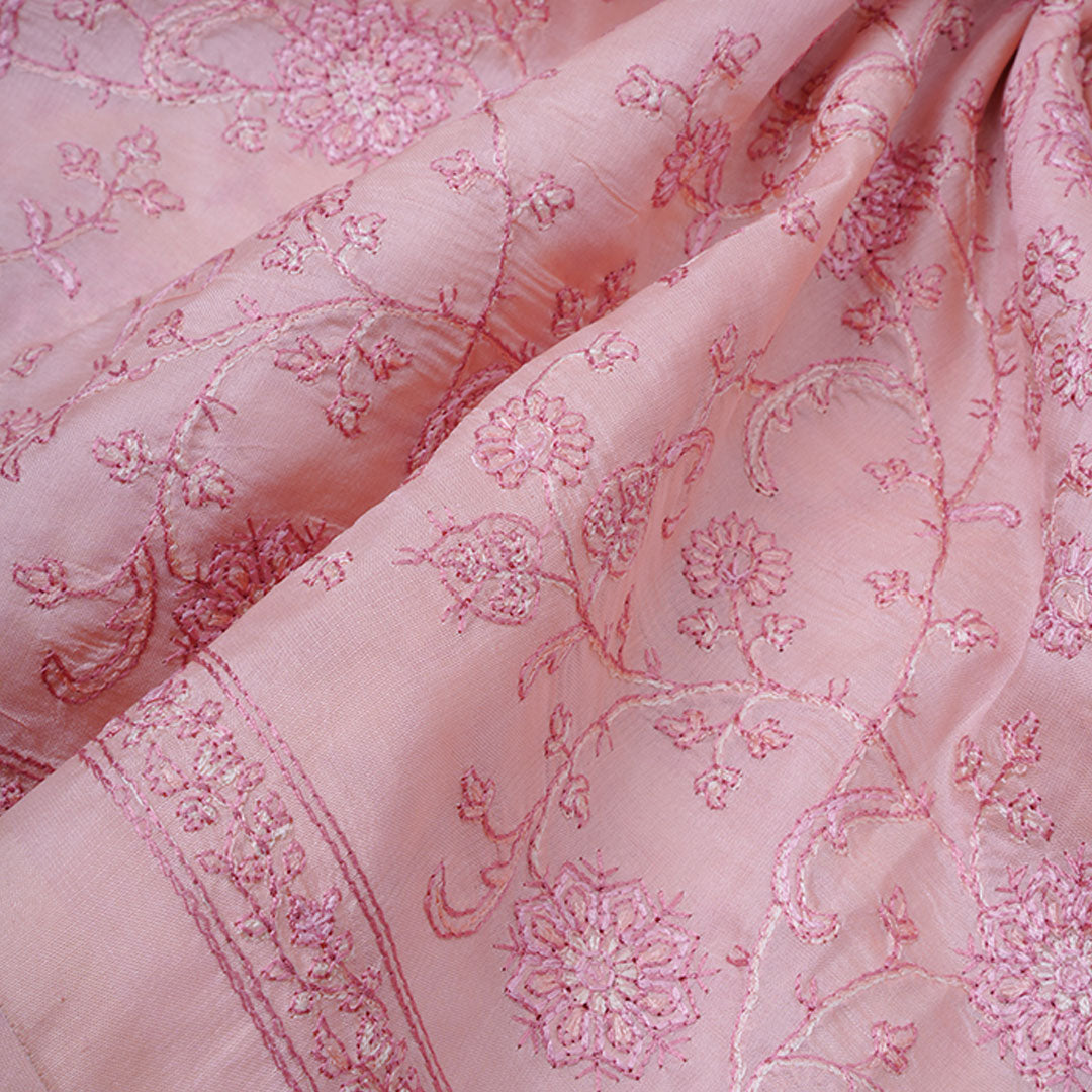 Spanish Pink Moonga Embroidery Fabric