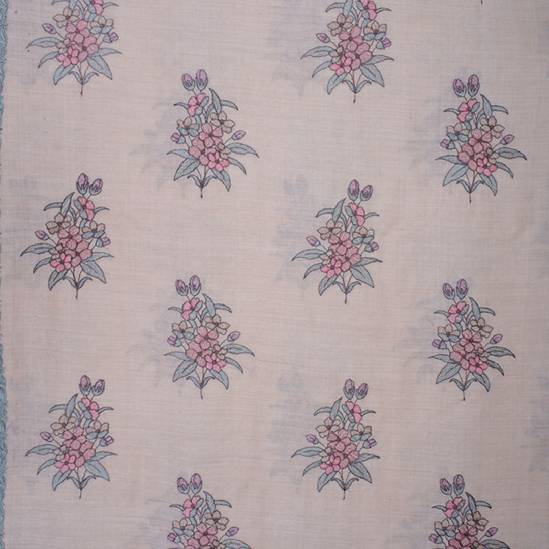 Pastel Peach Moonga Embroidery Fabric