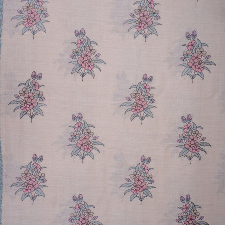 Pastel Peach Moonga Embroidery Fabric