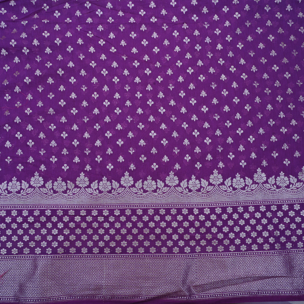 Eminence Purple Chanderi Banarasi Silk Fabric