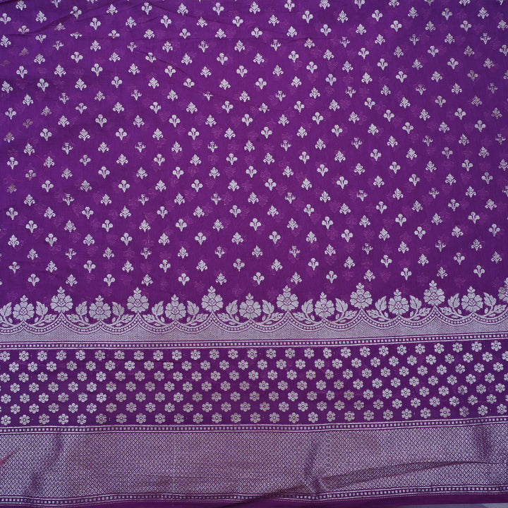 Eminence Purple Chanderi Banarasi Silk Fabric