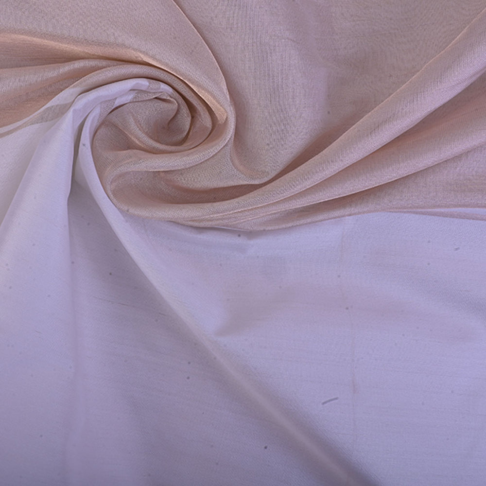 Pearl White Plain Tissue Fabric With Gold Zari Edge Border