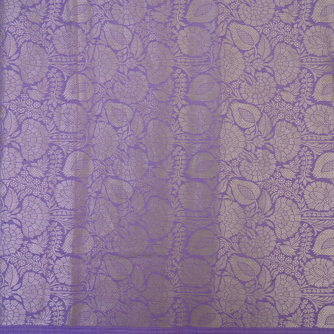 Iris Purple Banarasi Silk Fabric With Jaal Pattern