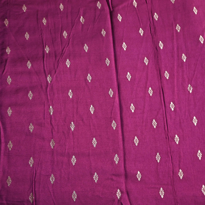 Fandango Purple Floral Butti Banarasi Silk Fabric