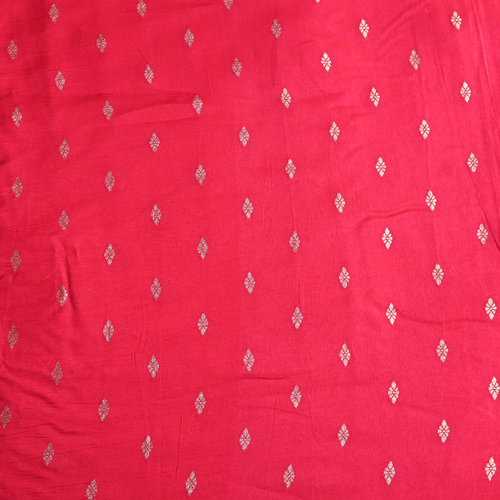 Rani Pink Floral Butti Banarasi Silk Fabric