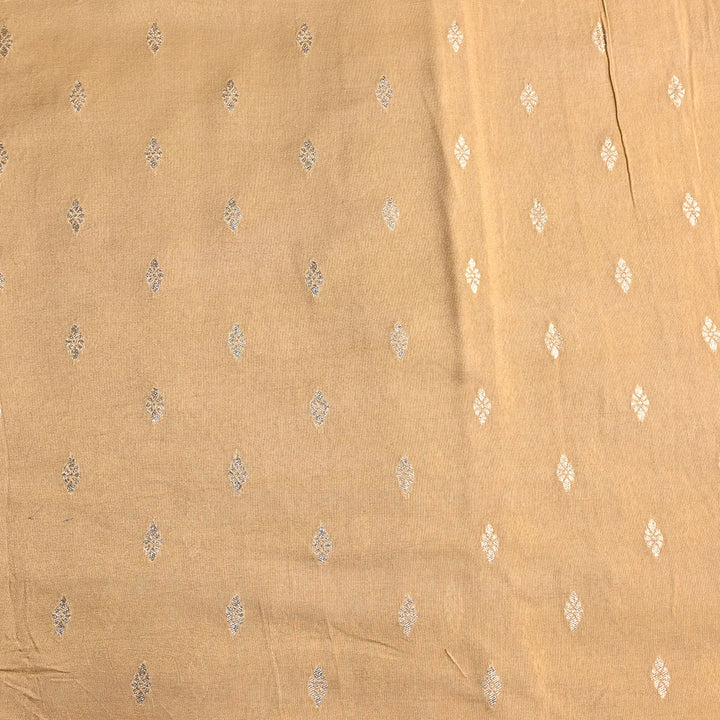 Cream Floral Butti Banarasi Silk Fabric