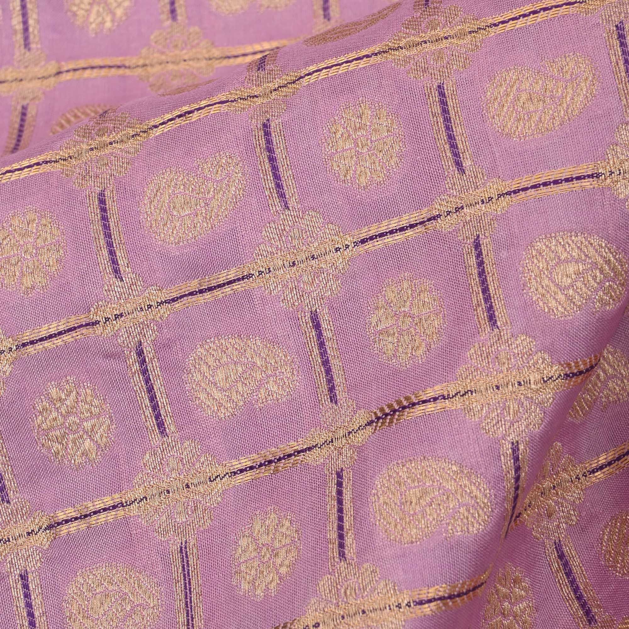 Lavender Banarasi Butta Checks Fabric